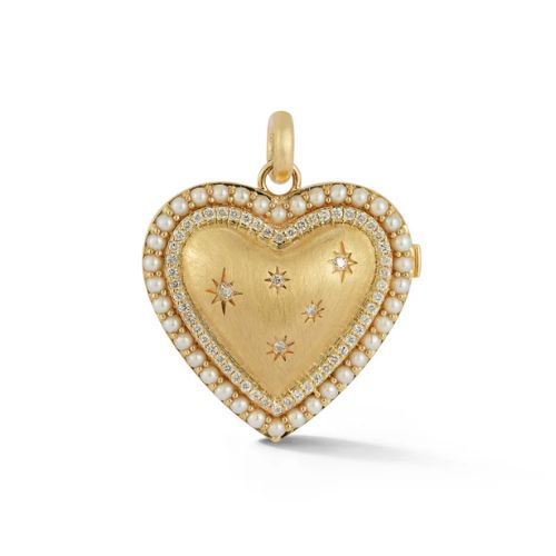 Storrow 18kt Yellow Gold and Diamond Heart Locket